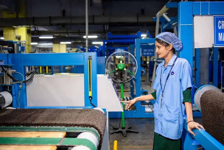 Operator updating job status on the shop floor