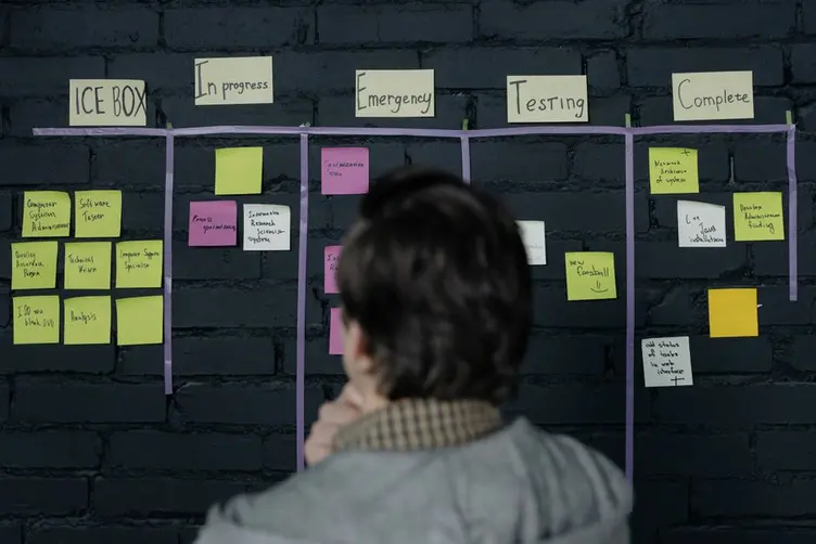 Workshop board showing jobs and delivery deadlines