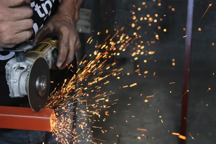 Steel fabrication job moving through cut, fit, and weld
